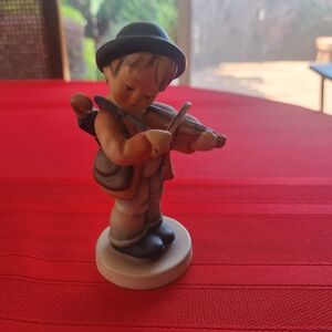 Goebel Ceramic Figurine - Boy with Violin in Blue and Tan